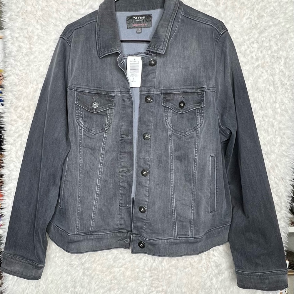 NWT TORRID Gray Denim Jacket